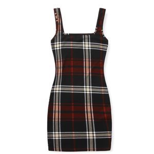 SHEIN SZ S plaid bodycon dress